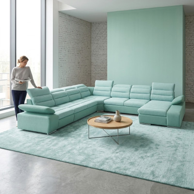 Ecksofa U-Form Ieskatsūrīga dīvāns Guļfunkcija Dzīvojamā zona Dīvāns Gultas Dīvāni Dīvāni