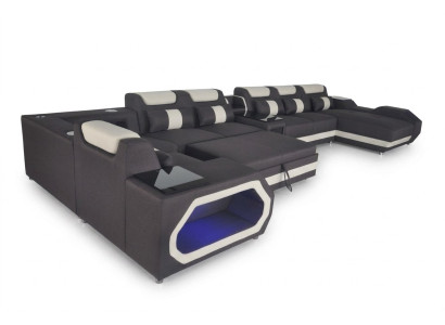 Luksusa dīvāns stūra dīvāns Moderns dzīvojamais dizains Dīvāni Dīvāns stūrgarnitūra + Gaisma + USB