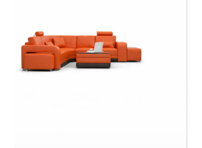 Ādas dīvāns ar USB dzīvojamo zonu stūra dīvāns stūra komplekts Moderno dizainu F3017B sofa