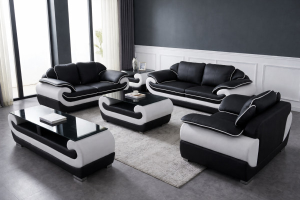 Sofas komplekts 5 gab. TV dīvāns Galds 321 sēdeklis komplekts Moderni krēsli Dīvāns + USB