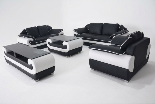 Sofas komplekts 5 gab. TV dīvāns Galds 321 sēdeklis komplekts Moderni krēsli Dīvāns + USB