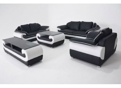 Sofas komplekts 5 gab. TV dīvāns Galds 321 sēdeklis komplekts Moderni krēsli Dīvāns + USB