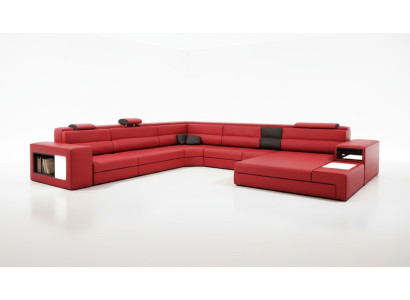Stūra sofa Sofa Dīvāns Polster Garnitur dizains āda tekstils mājāsainauga Landau R