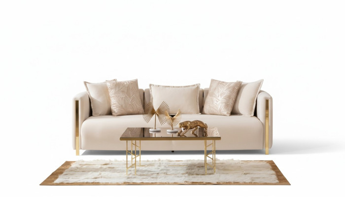 Trijvietīgas dīvāns Luxus mēbeles Moderns dīvāns 3-vietīgs auduma dīvāns 245 cm