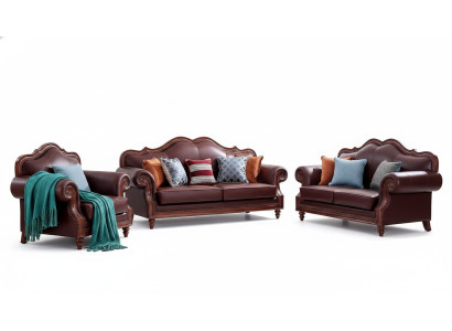 Sofas komplekts 3+2+1 sēdvietas dīvāns dzīvojamā istabā Klasiskais mēbeļu dizains Dīvāns