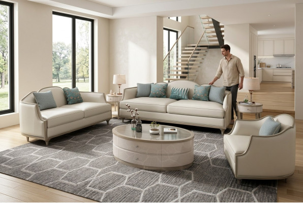 Sofas komplekts 3+2+1 vieturis dīvāns sēdeklis čaula puse moderns komplekts