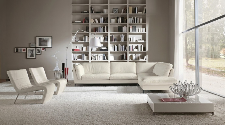 Prianera Couch Stūra dīvāns Dzīvojamā istaba Dizains Āda Moderns L-forma