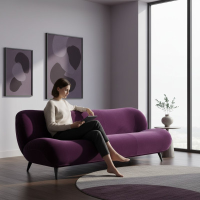 Prianera Luxus Sofa 3 vietu dīvāns, auduma dizaina dīvāns, mēbeles stils, tekstila jauns