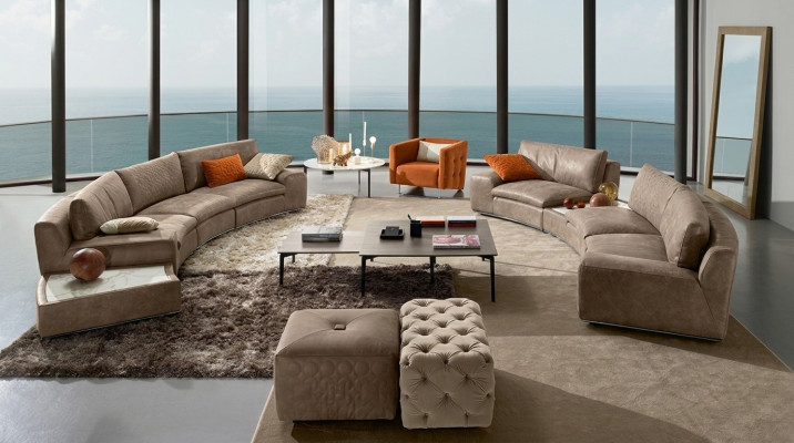 Villa Rund Couch Design Wohnlandschaft Runde Sofa Couchen Möbel Ecksofa -> Villa apaļa dīvāna dizains dzīvojamā zona apaļais dīvāns mēbeles stūra dīvāns