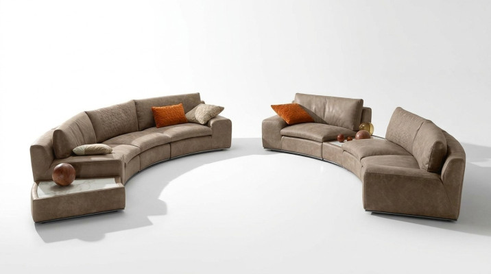 Villa Rund Couch Design Wohnlandschaft Runde Sofa Couchen Möbel Ecksofa -> Villa apaļa dīvāna dizains dzīvojamā zona apaļais dīvāns mēbeles stūra dīvāns