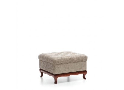 Hokeris Dizainera "Chesterfield" Kājene Beige auduma pufaiks.