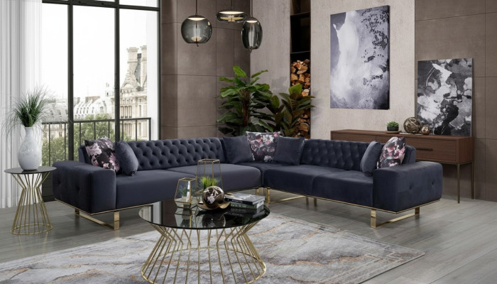 Stūra dīvāns Krēsls Mēbeles Garnitūra Chesterfield Stūra dīvāns Dīvāns Audums