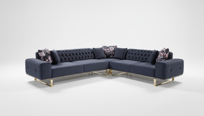 Stūra dīvāns Krēsls Mēbeles Garnitūra Chesterfield Stūra dīvāns Dīvāns Audums