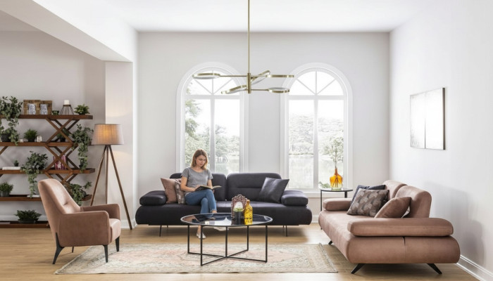 Sofa komplekts 4+3+1 sēdvietu dizains dīvāns mēbeles Moderns Luxus Neu