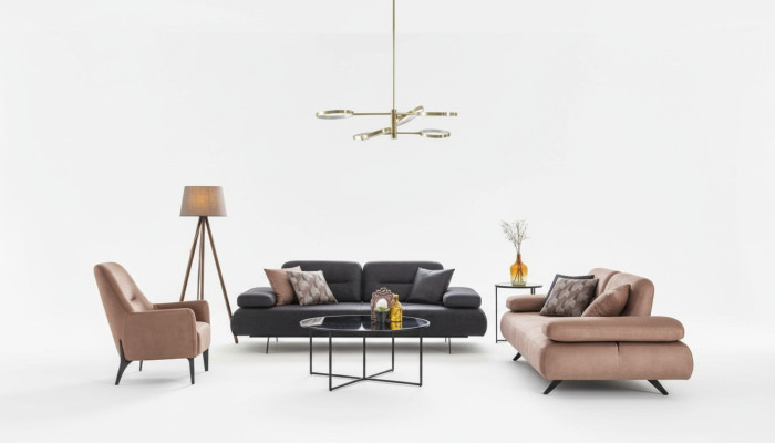 Sofa komplekts 4+3+1 sēdvietu dizains dīvāns mēbeles Moderns Luxus Neu
