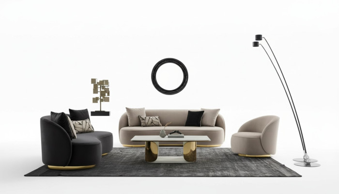 Sofa komplekts 4+3+1 mītne Iekārtošana Dīvāni Polster Sēdekļi Couch Moderns Dīvāns