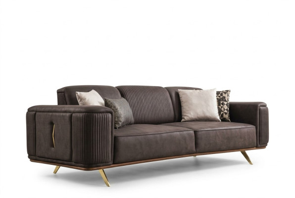 Sofas 4-vietīgs audums, liela mēbeļu mūsdienīga jaunā auduma dīvāns no poliestera Wohnzimmer.