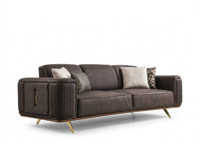 Sofas 4-vietīgs audums, liela mēbeļu mūsdienīga jaunā auduma dīvāns no poliestera Wohnzimmer.