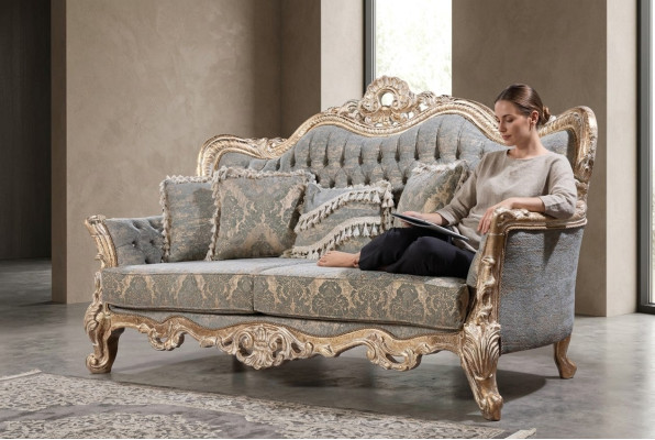 Chesterfield 3 -vietīgs dizainera dīvāns luksusa mēbelu dīvāni auduma auduma.