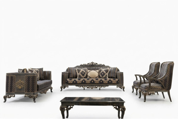 Dīvāns Chesterfield dizainiera grupa 5 gab. komplekts dīvāni 3+3+1+1 vietas galds