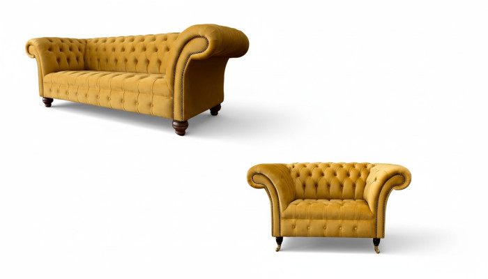 Chesterfield dīvāngarnitūra 2+1 sēdvietu dizaina mūsdienīga apdare