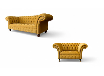 Chesterfield dīvāngarnitūra 2+1 sēdvietu dizaina mūsdienīga apdare