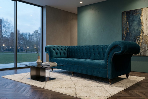 Dizainera dīvāns 3 vietas Chesterfield mīksta mēbele sēžojamais 3-vietīgs tekstils sofa
