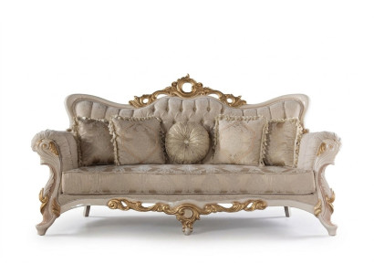 Chesterfield Barokas Dīvāns Mēbeles Dīvāns audums Zelts Trīsvietīgs