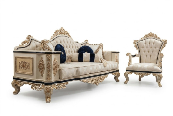 Chesterfield dīvāngarnitūras komplekts 3+1 Luksusa 2 daļas. Auduma dīvāns dzīvojamā istaba.