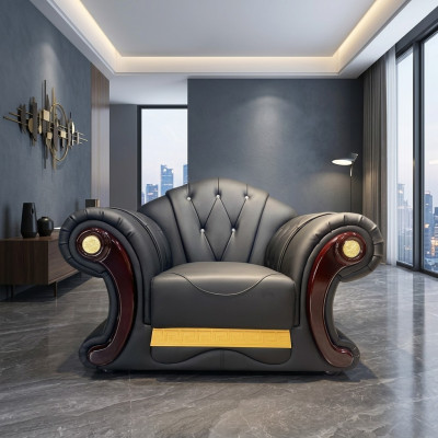 Luksusa krēsla Chesterfield vienvietīgam dīvānam mēbeles mēbeles dīvāns 1-vietīgais