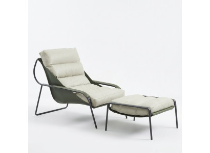 Krēsla + Stāva komplekts Luxus Relax Einarīki Mēbeles Krēsla Pēdu atbalsts 2 gab.