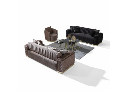 Chesterfield Dīvāngarnitūras dīvāns polster Set 3 gabali Dīvāns Dīvāns Samts