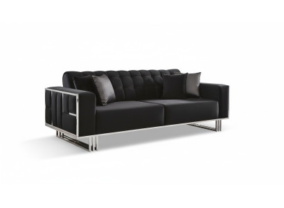 Trīsvietīgs dīvāns gultas sofa mēbeles iekārtojums dīvāni melns apdare