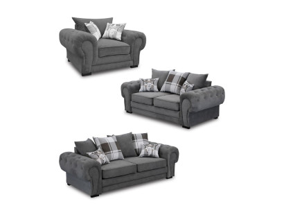 Sofas komplekts 3+2+1 Chesterfield mēbeles Dzīvojamā istaba Tekstils itāliešu stilā