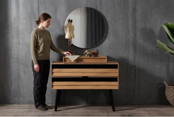 Dizainera luksusa īstu koka komoda brūna uzglabāšanas komoda Modern New