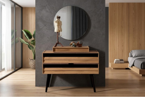 Dizainera luksusa īstu koka komoda brūna uzglabāšanas komoda Modern New