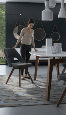 Pilnīga un moderna vienvietīga griestu moderna dizainera koka mēbele