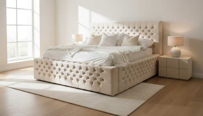 Luksusa gulta Chesterfield veļa gultas audums divguļamā gulta viesnīcai mēbeles 140x200