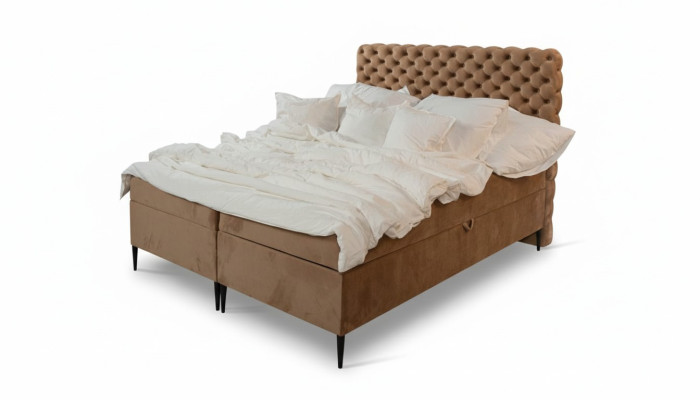 Brūna Krāsnas divguļamā gulta Luxury Boxspring gulta guļamistabas gultas