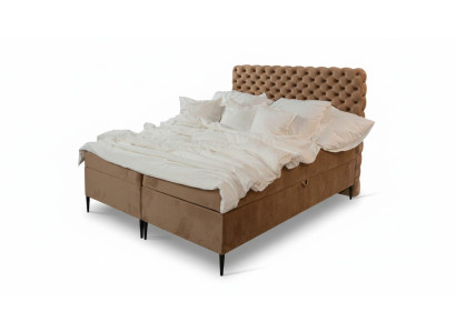 Brūna Krāsnas divguļamā gulta Luxury Boxspring gulta guļamistabas gultas