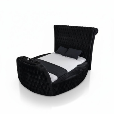 Moderna Chesterfield-gulta luksusa melnā krāsā