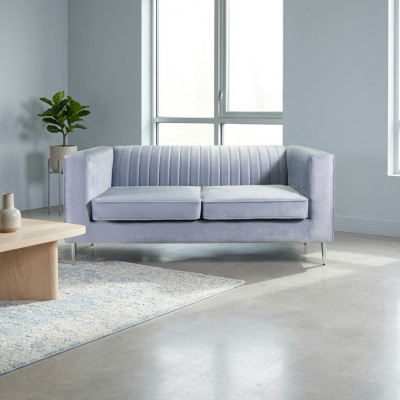 Dīvāns 2-istabas Pelēks Elegants Moderns Luksusa dizains Kokmateriāls Mēbeles Polster Stoff Jauns