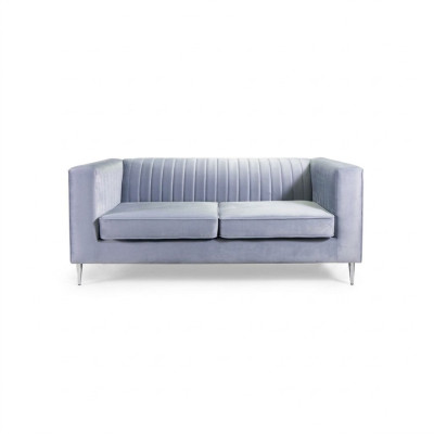 Dīvāns 2-istabas Pelēks Elegants Moderns Luksusa dizains Kokmateriāls Mēbeles Polster Stoff Jauns