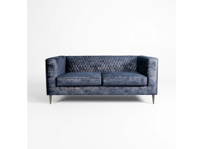 Dīvāns 2 vietas Zils Elegantā modernā luksusa dizaina koka mēbeles Polster Stoff Neu.