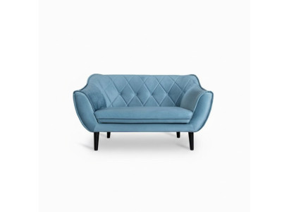 Ērta, mīksta divguļamā sofa ar luksusa apdari delikātā zilā krāsā.
