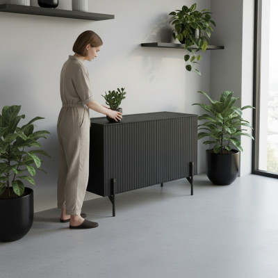 Kommode Sideboard Bürokommode Design Möbel Skapis Lowboard Birojs Melns