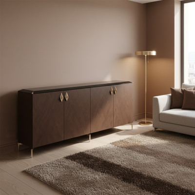 Sideboard Moderns skapis Izliekti Biroja mēbeles Koks Metāls Mēbeles Luksuss