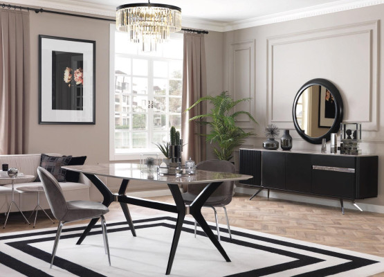 Luksusa ēdamistabas ēdamgalds Lofta dizaina galda mēbeles iekārtojums