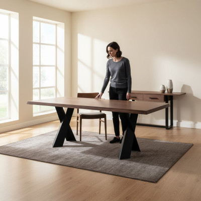 Ēdamgalds Galds Koks Mēbeles Dizains Ēdamistabas Galdi Dizains Koka galds 220x100cm