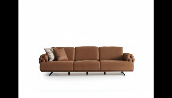 Sofa 4 vietu Chesterfield dizains Luksusa sofa Polster Couch brūns